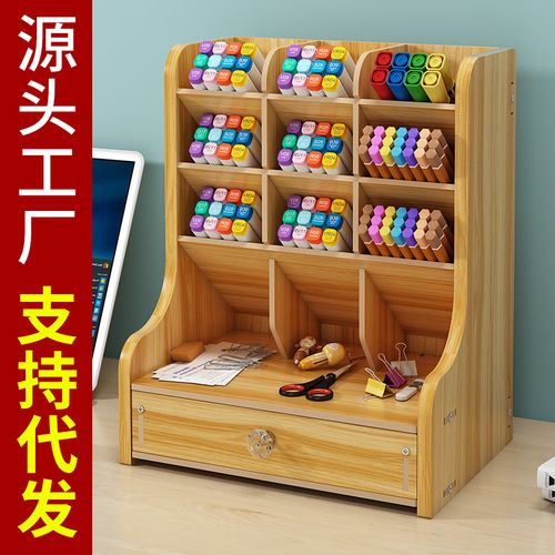 Desktop DIY Wooden Pen Holder: A Multi-Functional Office Storage Solution